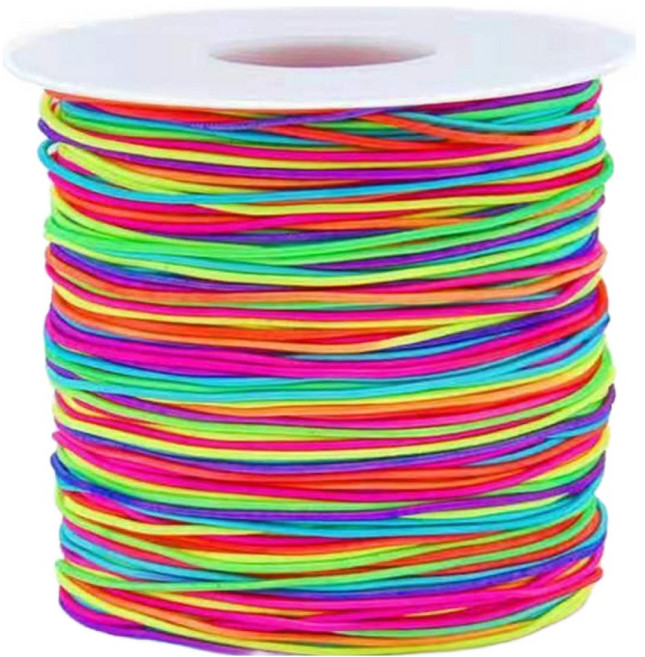 코히모 1.5mm 컬러 고무줄 수경끈 만들기 롤 5W0284 100m, 1개, 레인보우
