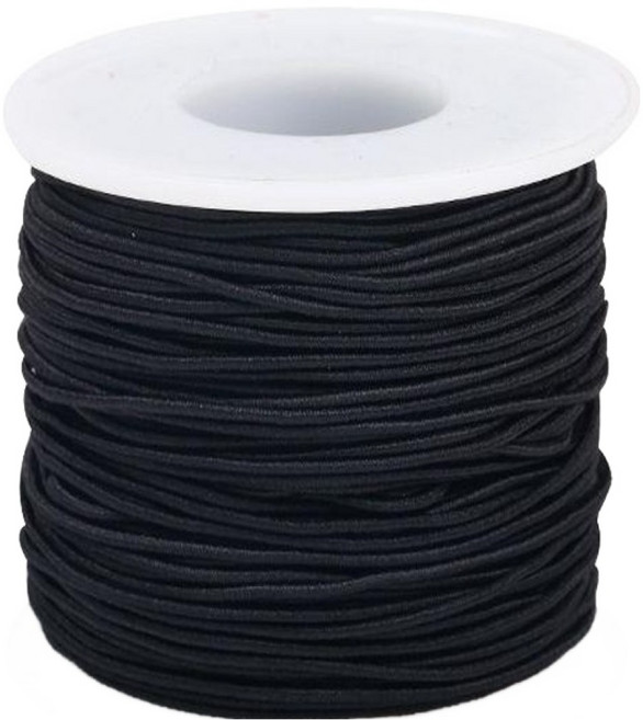 코히모 1.5mm 컬러 고무줄 수경끈 만들기 롤 5W0284 100m, 1개, 블랙