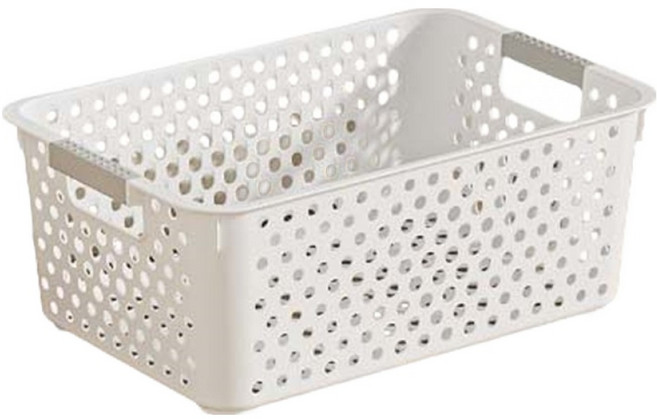 에이델라 잡동사니 멀티 수납 바구니, 화이트, 1개