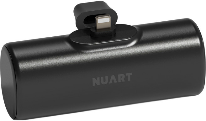 누아트 고속충전 도킹형 보조배터리 5000mAh 애플8핀, 블랙