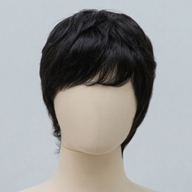 가발나라 남성용 미디움 스핀 스왈로펌 통가발 L, 내츄럴블랙, 1개