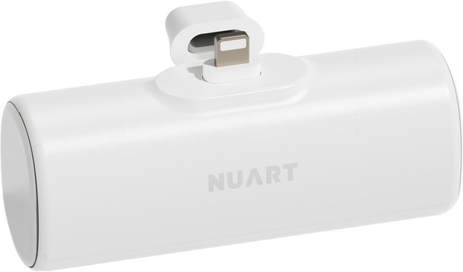 누아트 고속충전 도킹형 보조배터리 5000mAh 애플8핀, 화이트