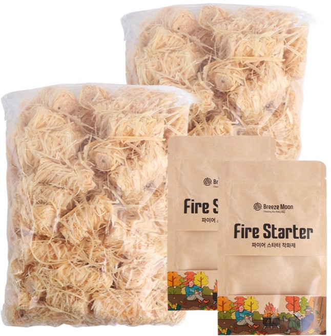 브리즈문 파이어스타터 착화제 우드 고체연료 불쏘시개, 500g, 2개