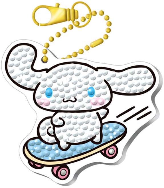 산리오 시나모롤 스케이트보드 키링 보석십자수, 혼합색상, 1개