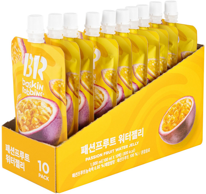 배스킨라빈스 얼려먹는 패션프루트 워터젤리 10개입, 1L, 1박스