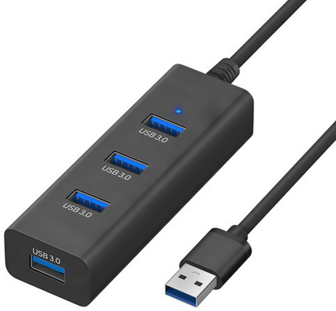Home Planet 4口 無需外接電源 USB集線器, 黑色, 1個