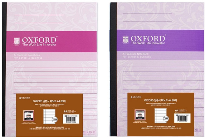 OXFORD 일본식 펴노트 A4 80매, 랜덤발송, 2개