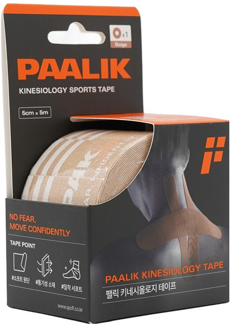 팰릭 스포츠 키네시올로지 테이프 로고 베이지 D, 1개