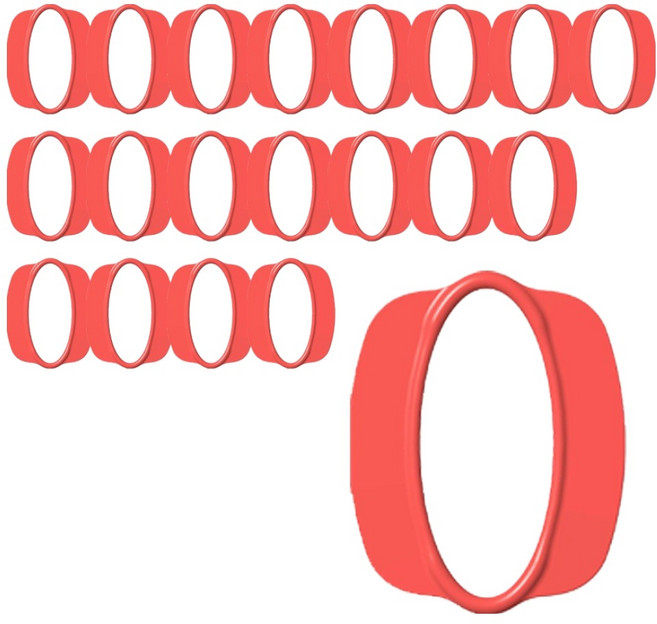 플로우코드 재사용 가능한 파마 컬링 밴드, 20개, 레드