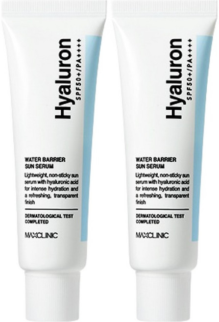 맥스클리닉 히알루론 워터 베리어 선 세럼 SPF50+ PA++++, 2개, 40ml