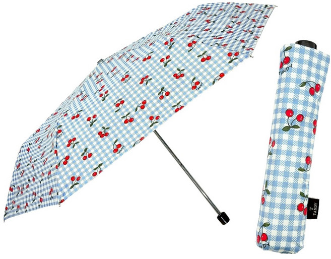 탠디 7K 깅엄체리 암막 초경량 양우산 + 커버 세트