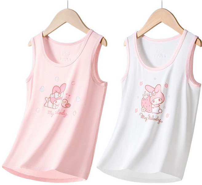여아용 산리오 마이멜로디 민소매 런닝 2종 세트