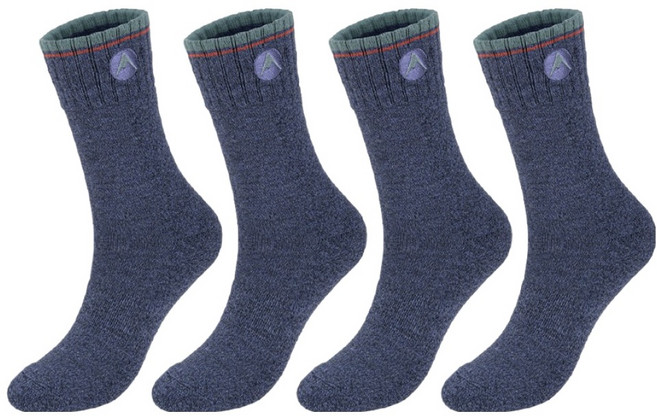 NEPA 女款 Topline C 刺繡logo 緩震長筒登山襪, 4個, 海軍藍