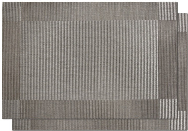 루미오 클래식 유럽풍 PVC 테이블 매트, 웜그레이, 2개, 30 x 45 cm