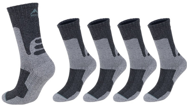 네파 남성용 백로고D 쿠션 장목 등산양말, 블랙, 5개