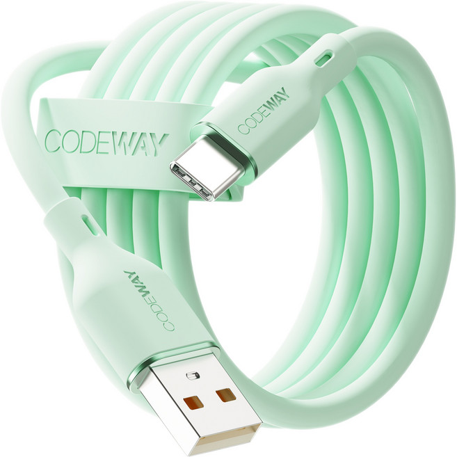 코드웨이 A타입-C타입 팔레트 고속충전 케이블, 2m, 스프링 민트, 1개