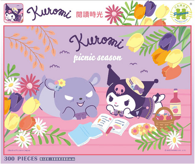 HUNDRED PICTURES 百耘圖 Kuromi 酷洛米 閱讀時光拼圖 HP00300S-278 380 x 260mm 3歲以上, 300片, 庫洛米 閱讀時光, 1盒