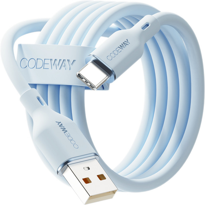 코드웨이 A타입-C타입 팔레트 고속충전 케이블, 2m, 아이스 블루, 1개