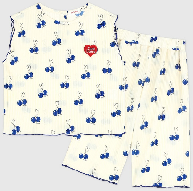 Care Bears 女童涼感透氣櫻桃愛心彩虹熊夏季寬版上下衣套裝