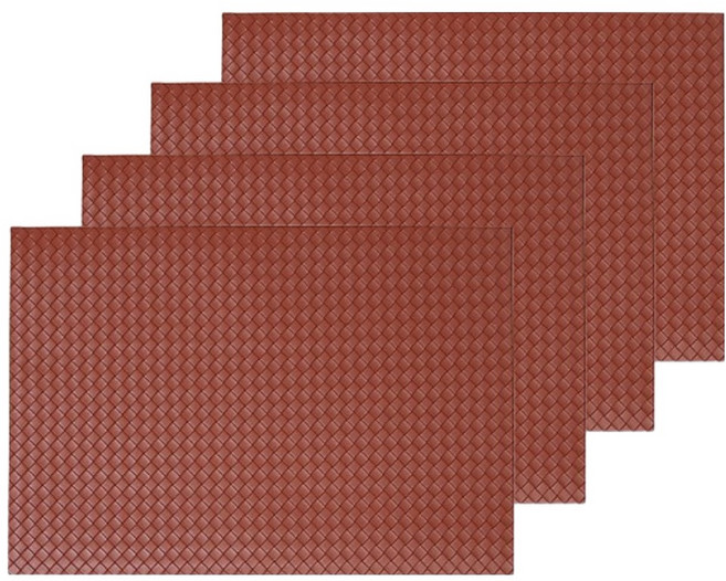 제이퀸스 호텔 다이닝 테이블 매트, 브라운, 4개, 43 x 30 cm