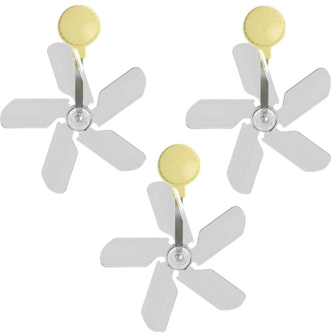마샤투 에어컨 바람개비 순환팬 옐로우, 3개