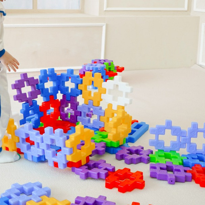 베비붐 유아용 네모랑 사각 블럭 65p + 멀티 블럭 15p 세트, 렌덤발송, 1세트