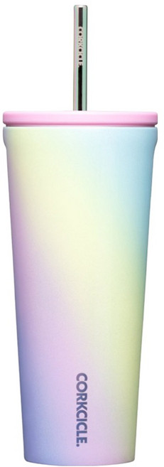 콕시클 콜드컵 텀블러 + 빨대, 1개, 710ml, 레인보우 유니콘