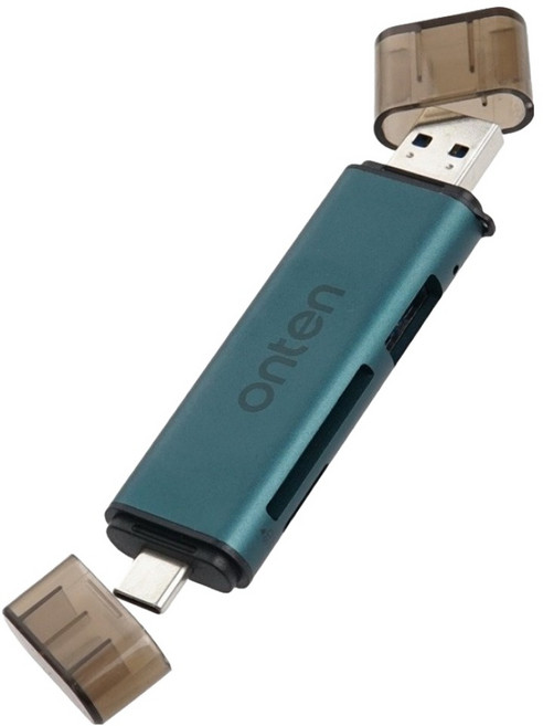 온텐 USB A & C 480Mbps 멀티 허브 카드리더기, 그린, 1개, FW176