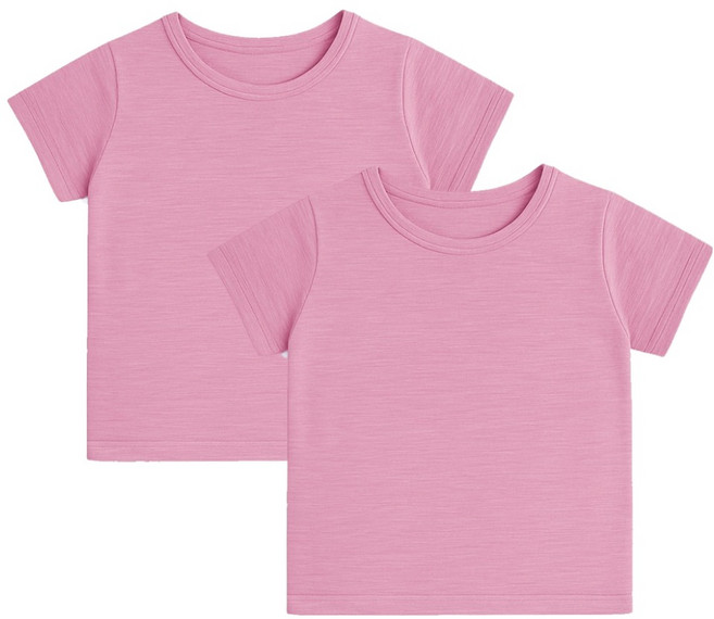 예루예나 예루커머스 아동용 통기성 여름 면 무지 기본 데일리 슬라브 반팔 티셔츠 2p