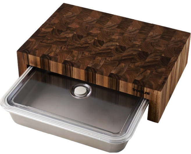 treeture 端紋砧板 + 鋼製真空保鮮盒 3.4L, 1套, 棕色