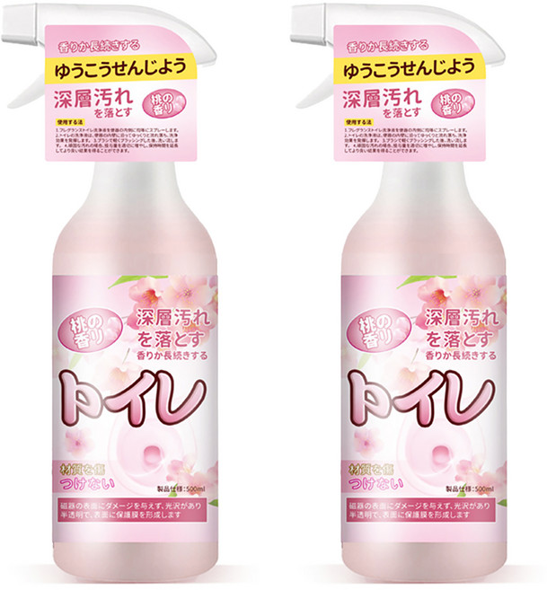 AHOYE 日本桃香馬桶除臭噴霧潔廁劑, 2瓶, 500ml