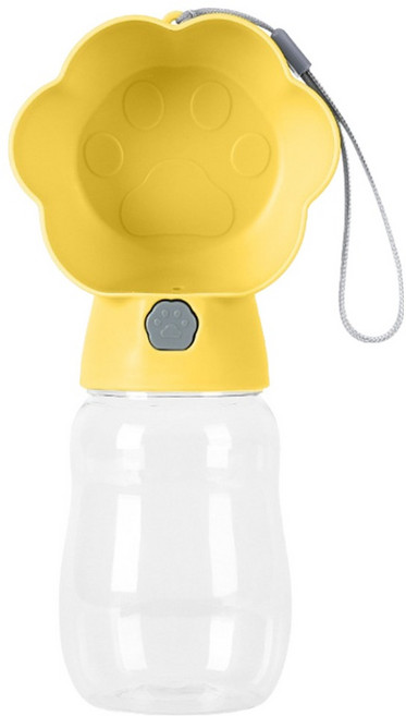 리치독스 반려동물 발바닥 휴대용 산책물병, 1개, 옐로우