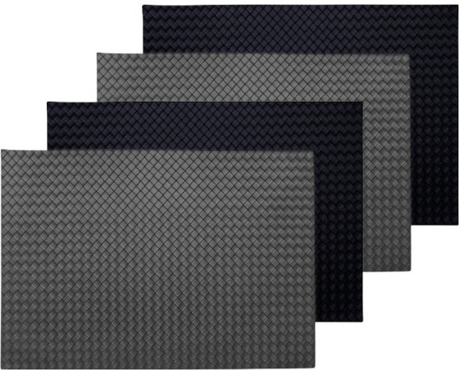 제이퀸스 호텔 다이닝 테이블 매트 2종 x 2p 세트, 블랙, 그레이, 1세트, 43 x 30 cm