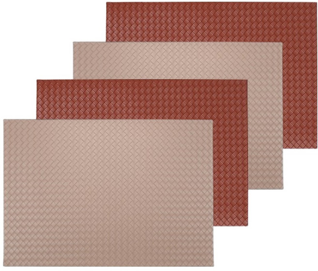 제이퀸스 호텔 다이닝 테이블 매트 2종 x 2p 세트, 베이지, 브라운, 1세트, 43 x 30 cm