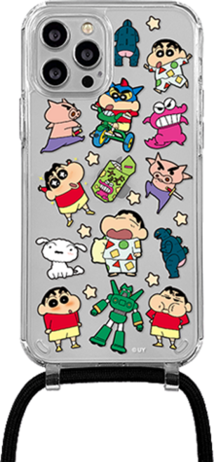 코쿼드 짱구 와글와글 목걸이 스트랩 핸드폰 케이스