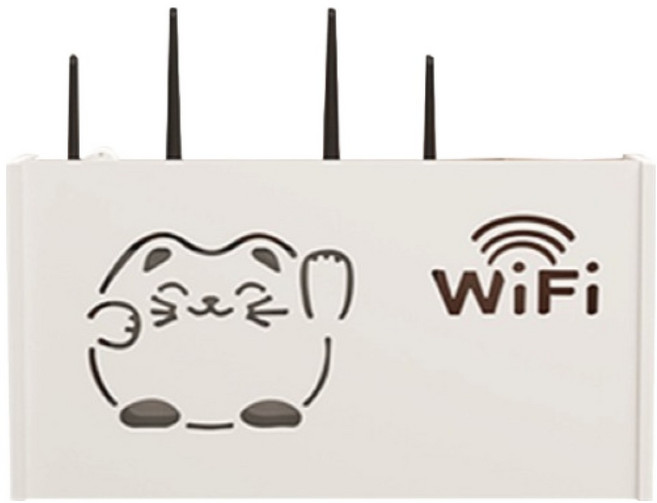 바이비드 셋톱박스 무타공 공유기 케이스, 고양이, 1개