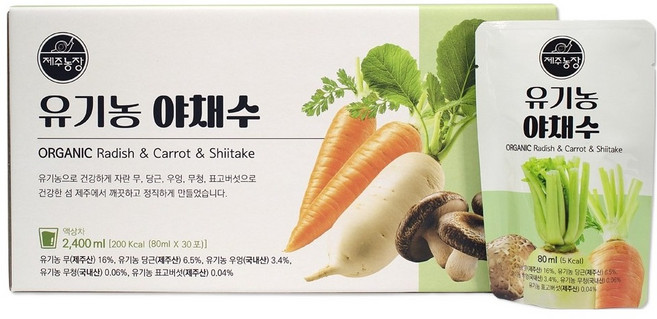 제주농장 유기농 야채수 30p, 1개, 2.4L