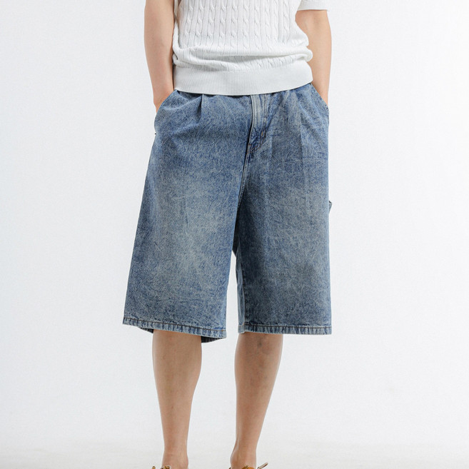 모던아론 남성용 카펜터 버뮤다 데님 팬츠