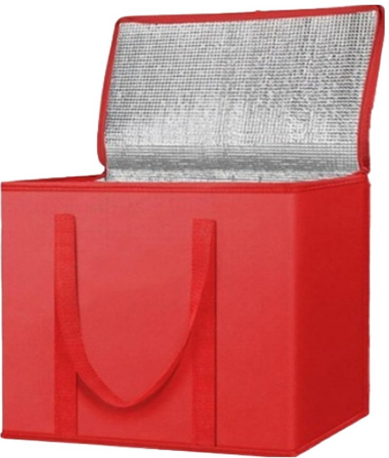 마리포레 대용량 접이식 보온보냉가방, 레드, 1개