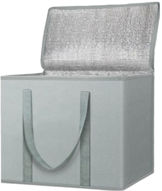 마리포레 대용량 접이식 보온보냉가방, 실버, 1개