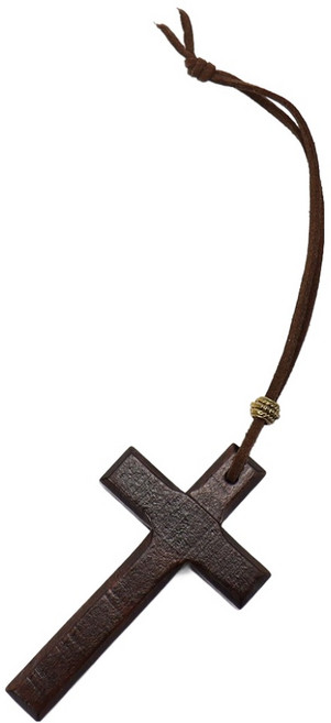 사인포스트 차량용 십자가 장식 8 x 5 cm, 브라운, 1개