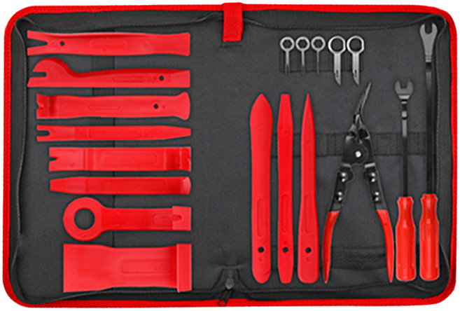 씨티알 차량용 리무버 내외장재 패스너 탈거 수리 공구 20p 세트, 혼합색상, 1세트