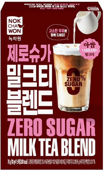 녹차원 제로슈가 밀크티 블렌드 분말, 1개, 7개입, 10g