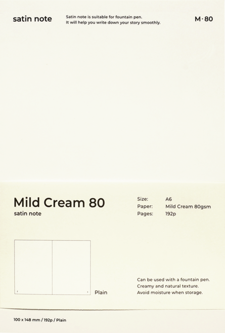 비온뒤 마일드 크림 새틴 노트 M80 A6 모눈, CREAM, 1개