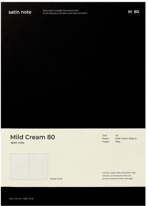 비온뒤 새틴 마일드 크림 모눈 노트 A5 M80, BLACK, 1개