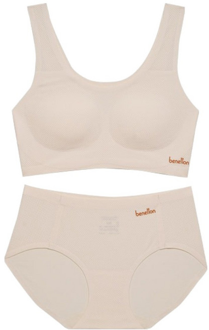 베네통키즈 여아용 학생 나일론 메쉬 퓨징 브라 + 팬티 세트 2단계