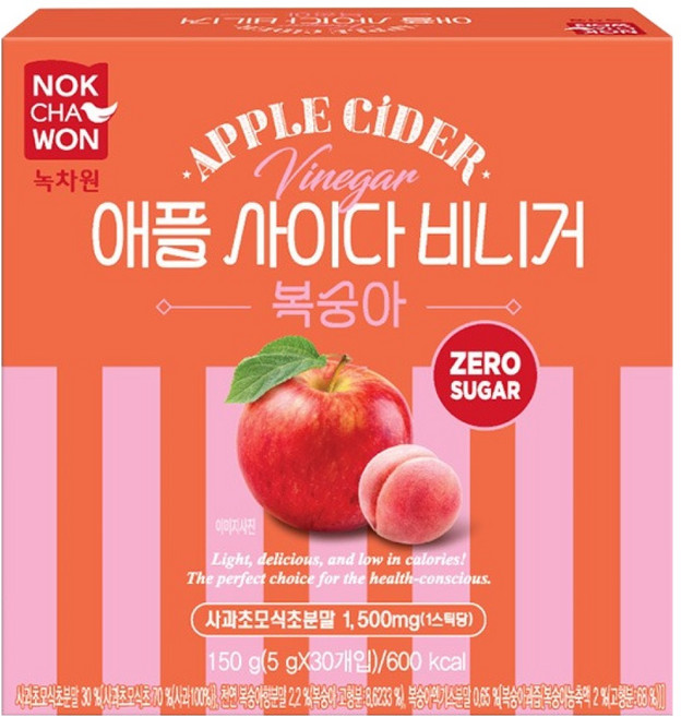 녹차원 제로슈가 애플 사이다 비니거 복숭아맛, 5g, 30개입, 1개