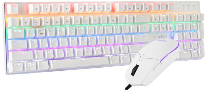 g-clicker 電競鍵盤 茶軸 + 滑鼠組, 白色, GMK-510X SPECIAL, 標準型