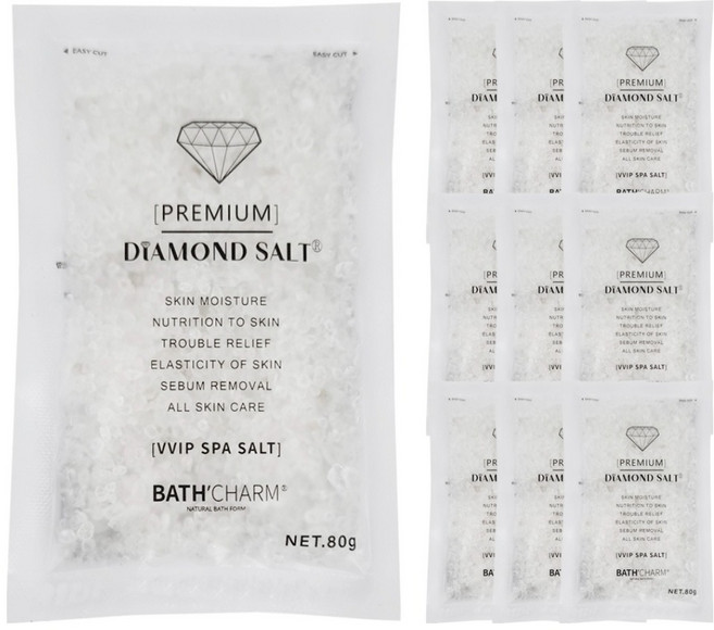 BATH'CHARM 鑽石鹽 白色, 10個, 80g