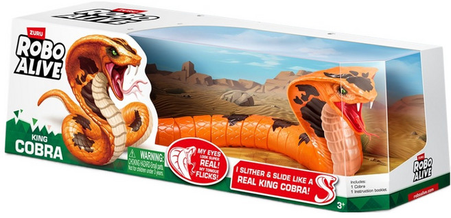 로보얼라이브 아이비젼 아동용 킹코브라 움직이는 뱀 로봇 장난감, 혼합색상, 1개